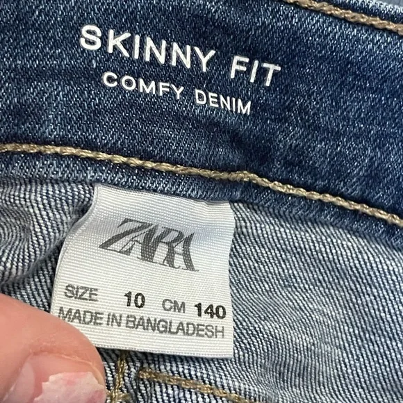 Kid Zara jeans skinny fit comfy denim must have size 10 cotton elastane 5 pocket - Picture 5 of 6